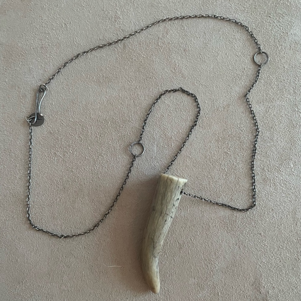 Melissa Joy Manning Horn Pendant Necklace on Sterling Chain